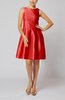 Modest Sleeveless Zipper Taffeta Knee Length Pleated Little Black Dresses