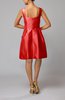 Modest Sleeveless Zipper Taffeta Knee Length Pleated Little Black Dresses