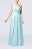 Modest Sleeveless Zipper Chiffon Floor Length Evening Dresses