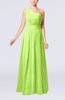 Modest Sleeveless Zipper Chiffon Floor Length Evening Dresses