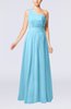 Modest Sleeveless Zipper Chiffon Floor Length Evening Dresses