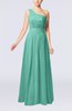 Modest Sleeveless Zipper Chiffon Floor Length Evening Dresses