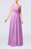 Modest Sleeveless Zipper Chiffon Floor Length Evening Dresses