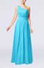 Modest Sleeveless Zipper Chiffon Floor Length Evening Dresses