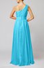 Modest Sleeveless Zipper Chiffon Floor Length Evening Dresses