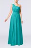 Modest Sleeveless Zipper Chiffon Floor Length Evening Dresses