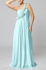 Romantic Column One Shoulder Sleeveless Ruching Evening Dresses