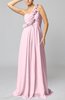 Romantic Column One Shoulder Sleeveless Ruching Evening Dresses