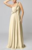 Romantic Column One Shoulder Sleeveless Ruching Evening Dresses