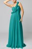 Romantic Column One Shoulder Sleeveless Ruching Evening Dresses