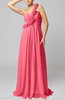 Romantic Column One Shoulder Sleeveless Ruching Evening Dresses