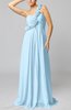 Romantic Column One Shoulder Sleeveless Ruching Evening Dresses
