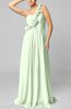 Romantic Column One Shoulder Sleeveless Ruching Evening Dresses