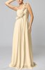Romantic Column One Shoulder Sleeveless Ruching Evening Dresses
