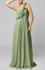Romantic Column One Shoulder Sleeveless Ruching Evening Dresses