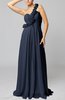 Romantic Column One Shoulder Sleeveless Ruching Evening Dresses