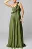 Romantic Column One Shoulder Sleeveless Ruching Evening Dresses