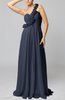 Romantic Column One Shoulder Sleeveless Ruching Evening Dresses
