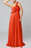 Romantic Column One Shoulder Sleeveless Ruching Evening Dresses