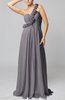 Romantic Column One Shoulder Sleeveless Ruching Evening Dresses