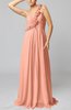 Romantic Column One Shoulder Sleeveless Ruching Evening Dresses