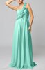 Romantic Column One Shoulder Sleeveless Ruching Evening Dresses