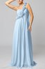 Romantic Column One Shoulder Sleeveless Ruching Evening Dresses