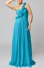 Romantic Column One Shoulder Sleeveless Ruching Evening Dresses