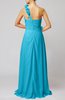 Romantic Column One Shoulder Sleeveless Ruching Evening Dresses