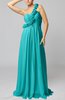 Romantic Column One Shoulder Sleeveless Ruching Evening Dresses