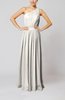 Classic Column One Shoulder Sleeveless Chiffon Pleated Prom Dresses