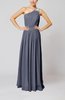 Classic Column One Shoulder Sleeveless Chiffon Pleated Prom Dresses