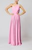 Classic Column One Shoulder Sleeveless Chiffon Pleated Prom Dresses