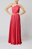 Classic Column One Shoulder Sleeveless Chiffon Pleated Prom Dresses