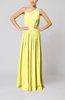 Classic Column One Shoulder Sleeveless Chiffon Pleated Prom Dresses
