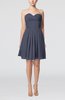 Simple Sleeveless Zip up Chiffon Pleated Graduation Dresses