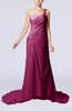 Elegant Church Sheath One Shoulder Chiffon Ruching Bridal Gowns