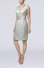 Casual V-neck Sleeveless Backless Knee Length Bridesmaid Dresses