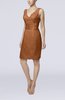 Casual V-neck Sleeveless Backless Knee Length Bridesmaid Dresses