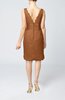 Casual V-neck Sleeveless Backless Knee Length Bridesmaid Dresses