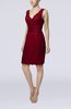 Casual V-neck Sleeveless Backless Knee Length Bridesmaid Dresses