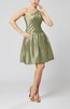 Plain A-line Zipper Taffeta Mini Pleated Prom Dresses
