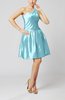 Plain A-line Zipper Taffeta Mini Pleated Prom Dresses