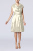 Modern Jewel Short Sleeve Taffeta Knee Length Bridesmaid Dresses
