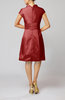 Modern Jewel Short Sleeve Taffeta Knee Length Bridesmaid Dresses