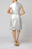 Modern Jewel Short Sleeve Taffeta Knee Length Bridesmaid Dresses