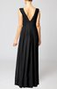 Black Simple V-neck Sleeveless Floor Length Ruching Evening Dresses