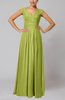 Simple V-neck Sleeveless Floor Length Ruching Evening Dresses