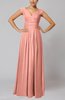 Simple V-neck Sleeveless Floor Length Ruching Evening Dresses