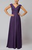 Simple V-neck Sleeveless Floor Length Ruching Evening Dresses